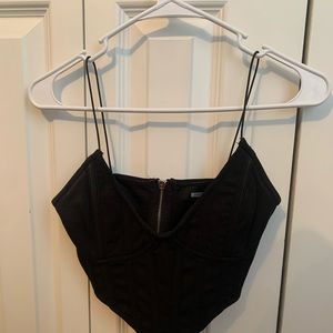 BLACK CORSET CROP TOP